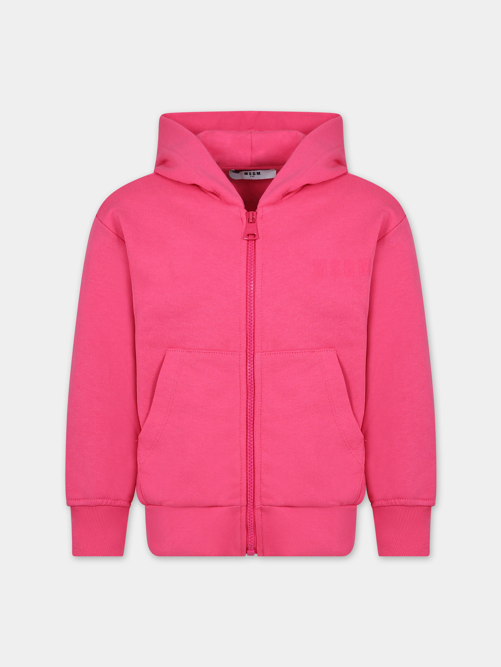 Felpa fucsia per bambina con logo